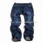 Filles Bleu Denim Jeans, poches latérales avec liaison small picture