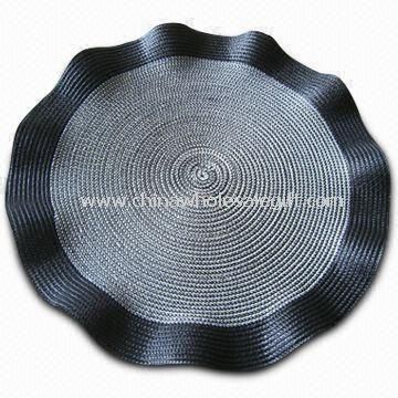 Woven Placemat with 15-inch Diameter Made of PP