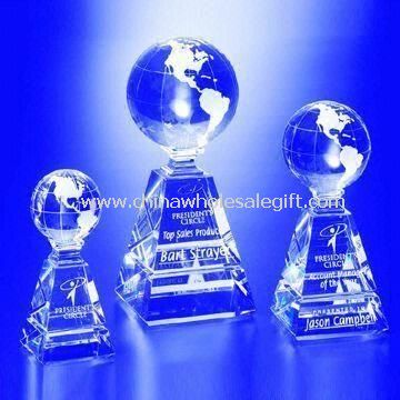 Globe de cristal trophées avec le haut transparent, artisanat et Design exquis