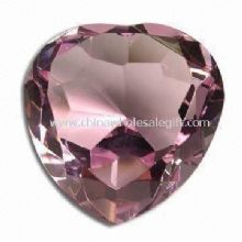 Optical Crystal Pink Heart-shaped Diamond Paperweight for Valentine and Xmas Gifts images