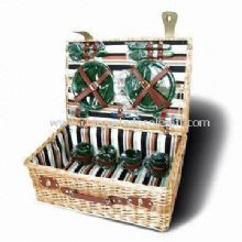 Willow-Picknick-Korb bestehend aus Edelstahl-Löffel und Pfeffer Flaschen images