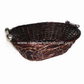 New Brown Basket with Chrome Handles Made of Willow images