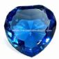 Mavi optik kristal kalp elmas Paperweight dekorasyon small picture