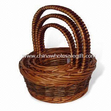 Storage Baskets with Handle Made of Willow