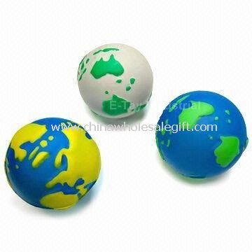 Globe PU Stress Ball en mousse de polyuréthane comprimables