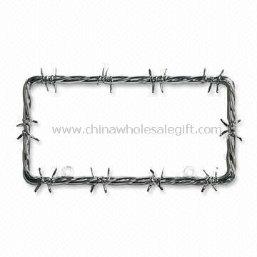 Barbwire License Plate Frame with Chrome Coating