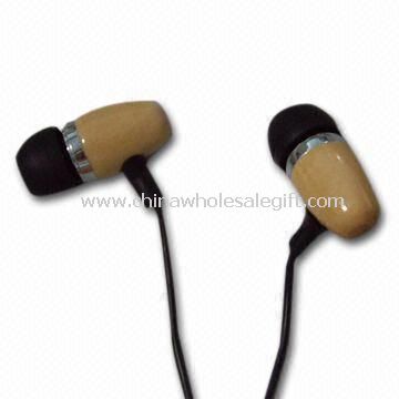 Wooden Wired Earphones with 10 Mylar Speaker with 5 u Membrane for iPhone, iPod, MP3 Players