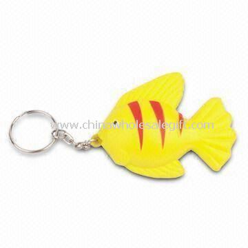 Fish-shaped Stress Ball with Keychain Made of Safe PU Foam