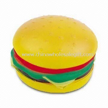 Hamburger-shaped Stress Ball Made of Safe PU Foam Material