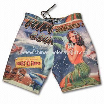 Mens Hawaii Allover Printed Boardshorts Inside with Mesh Slip and Patch Pocket at Back