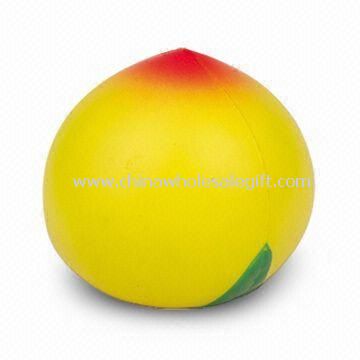 Fersken-formet Stress Ball laget av sikker PU skum møter EN 71 Standard