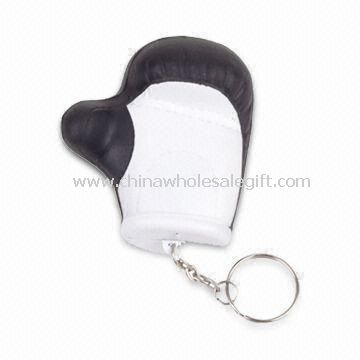 Stress Ball in Glove Shape with Keychain Made of PU Foam