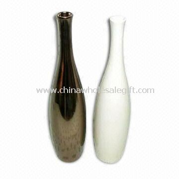 Porzellan Vase in Farben E verchromt