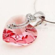 Heart Shaped Necklace Made of Crystal Rhinestone and Zinc-alloy images
