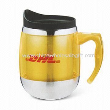 aço inoxidável interna e plástica exterior cerveja caneca com alça