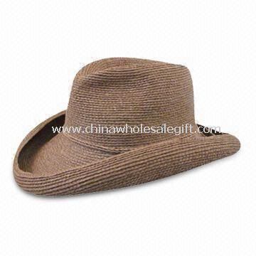 Brązowy kowbojski kapelusz wykonany z filcu tkaniny