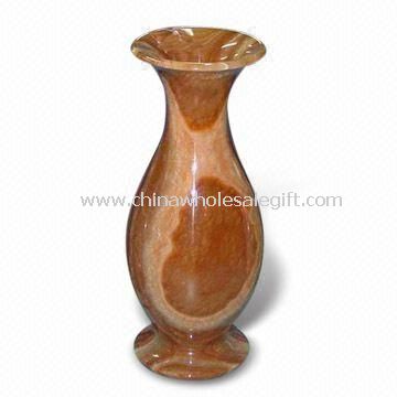 Escritório de vaso de decoração de mármore elegante com superfície polida