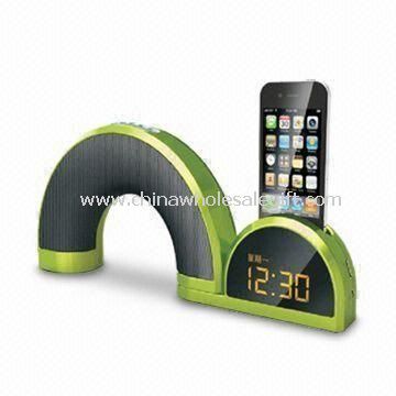 Speaker for Apple iPod/iPhone with Alarm Clock and LCD