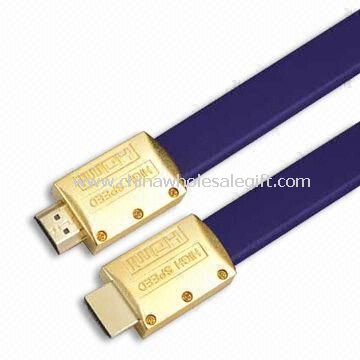 HDMI high-end Flat cabo metálico com jaqueta de Nylon elegante e plugues banhados a ouro de 24K