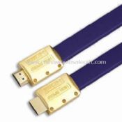 Csúcsminőségű HDMI lapos fém kábel divatos Nylon burkolat és 24 karátos arannyal bevont csatlakozók images