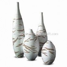 Vase en bois ensemble dans la couleur blanche images