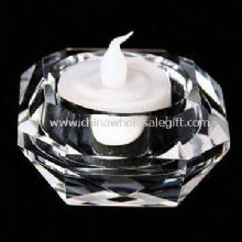 Sostenedor de vela con corte facetas del diamante de cristal óptico images