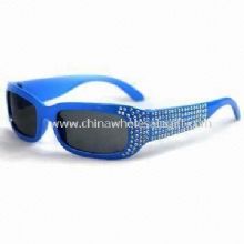 Sunglasses Blue PC Frame and Temples with Crystal Diamond images