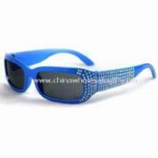 Sunglasses Blue PC Frame and Temples with Crystal Diamond images