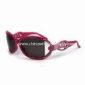 Sunglass Red Frame with Temples Crystal Diamond and PC Lens small picture