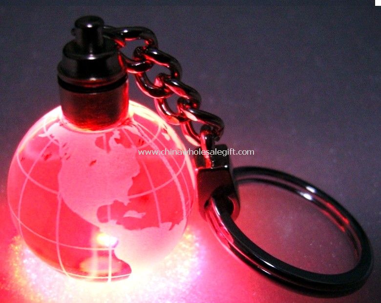 crystal globe keychain