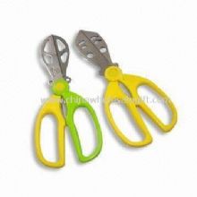 Kitchen Scissors in Yellow and Green Colors Made of Stainless Steel images