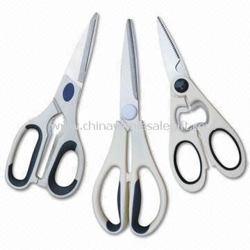 Kitchen Scissors with Soft Comfortable Grip Made of PP/TPR Handle and Stainless Steel Blade