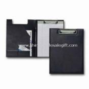 Wire Clip Folder w/ Padded Cover Made of Simulated Leather Materials, and 20 Sheets Notepad images