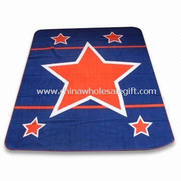 Fleece Blanket with Zig Stitching and Customized Printing