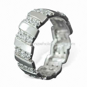 925 Sterling sølv Ring med CZ steiner egnet for jubileum
