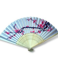 Hand-Fan, hergestellt aus Bambus, mit Blumen-Druck images