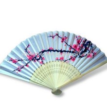 Ventilador de la mano, hecho de bambú, disponible con impresión de la flor images