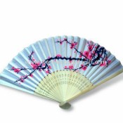 Hand Fan, Made of Bamboo, Available with Flower Printing images