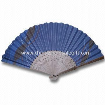 Paper Hand Fan with Bamboo Ribs, Measures 6 to 180cm