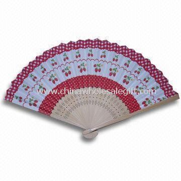 Paper Hand Fan with Bamboo Ribs and Full-color Printing