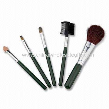Cosmétique/maquillage Brush Set avec poignée en plastique, faite de poils de chèvre