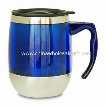 Auto Mug in acciaio inox, con fondo antiscivolo e impugnatura durevole