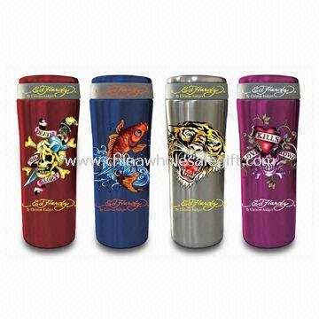 Camping Vacuum Cup with Ed Hardy Style and 450mL Capacity, Made of Stainless Steel