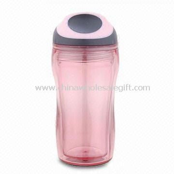 Vaso de plástico vacío o la botella de agua con 420mL volumen, insignias de los clientes son agradables