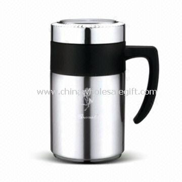 Vacuum Tea Mug/Flask with Filter, Made of Stainless Steel, Available in Capacity of 500mL