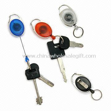 Badge Reel with Drawstring and Clip, Made of Zinc Alloy