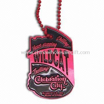 Fancy Dog Tag with Enamel Color on Recessed Logo, Made of Aluminum Material