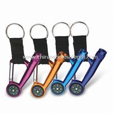 Carabiner Keychain with Compass and Light, Customers Promotional Logos are Accepted for Printing