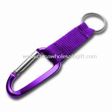 Carabiner Keychain with Strap, Various Attachments and Colors are Available