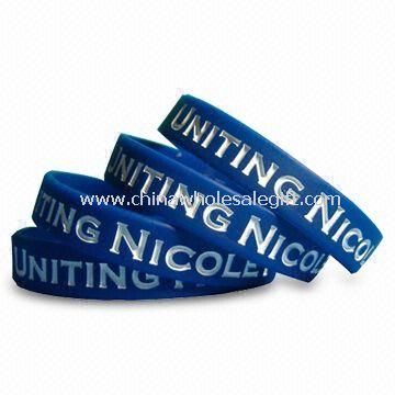 Silicone Bracelet/Wristband, Logo Can be Printed, Embossed or Debossed, with Various Colors